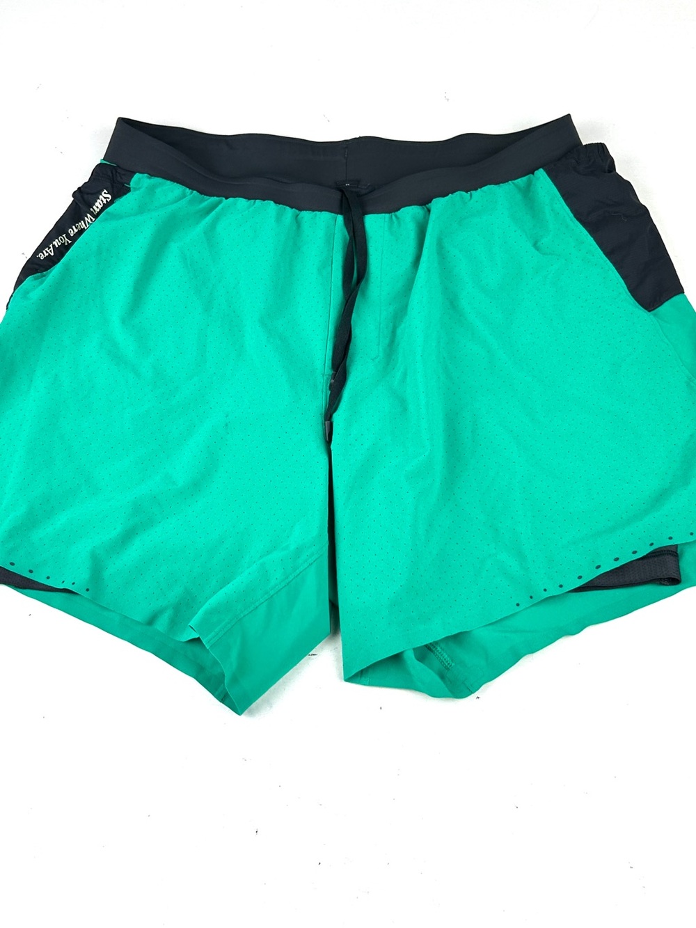 Lululemon License To Train Shorts 5" Lined Mens Medium Green Athletic Training